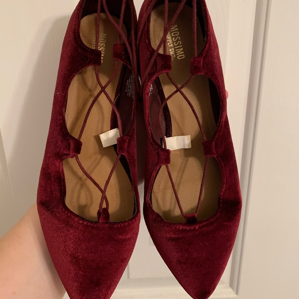 Velvet Maroon Flats